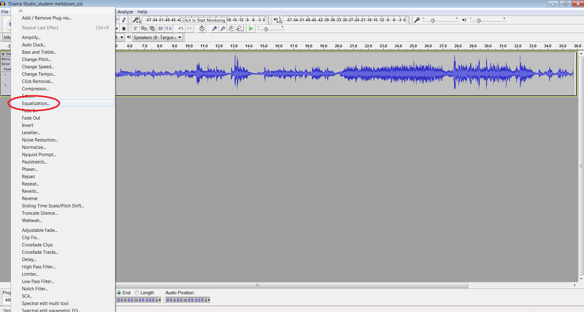 audacity filter curve